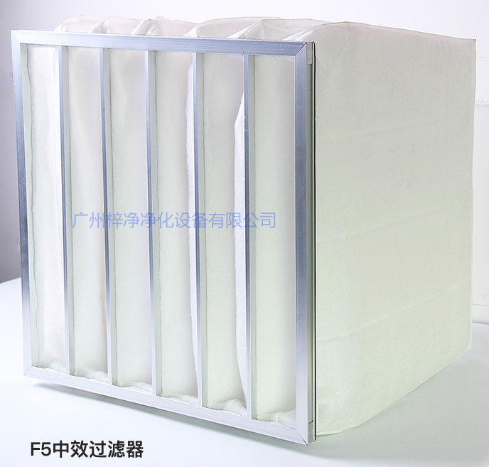 F5級(jí)袋式中效過濾器主要用于商業(yè)大樓、劇院、車站。
