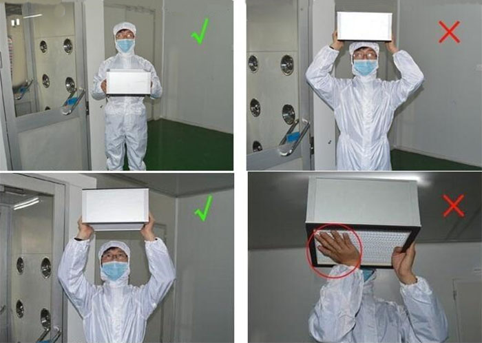 安裝現場正確拿高效過濾器方法